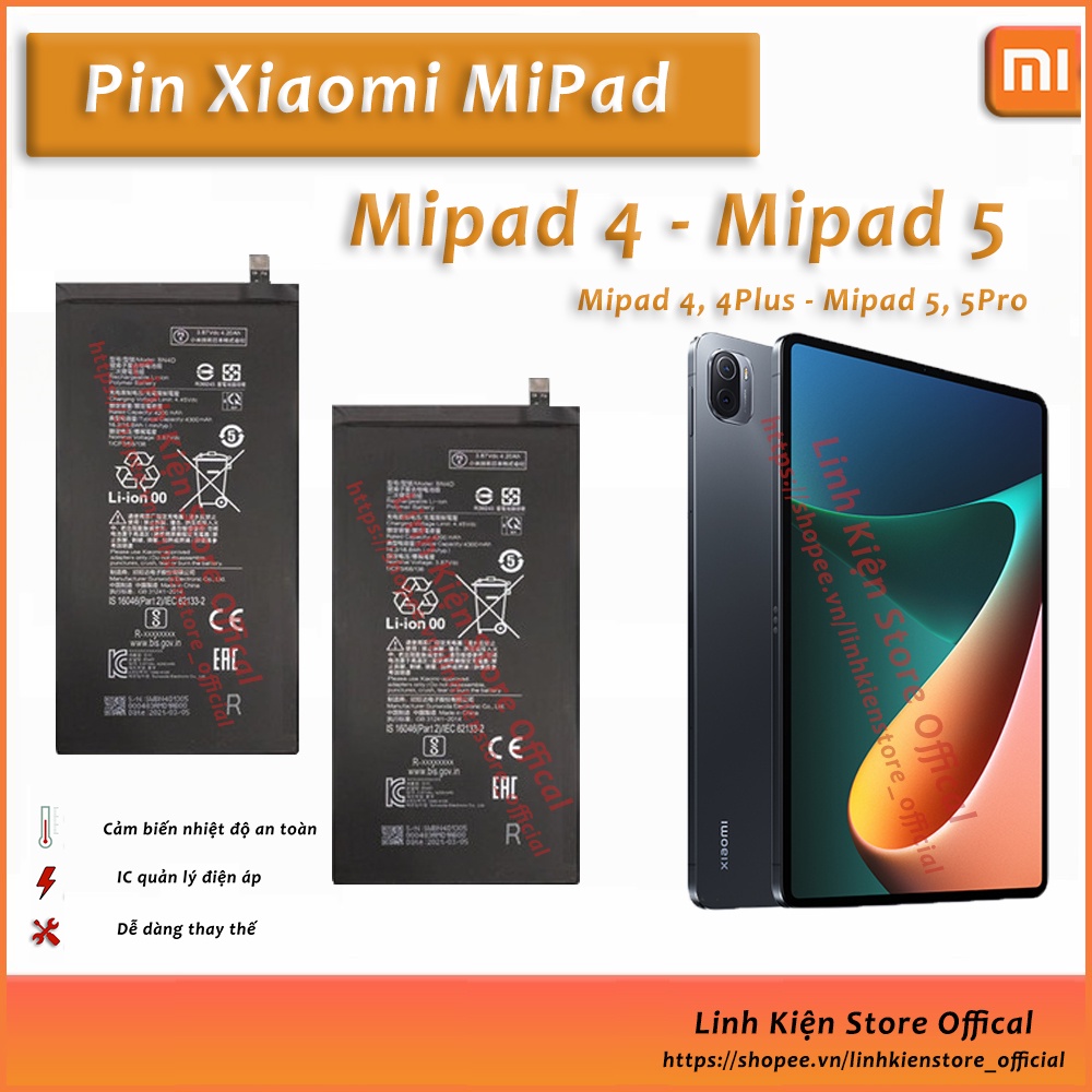 Pin Xiaomi Mipad 4 / Mipad 5 / Mipad 5 Pro .. thay thế, sửa chữa tablet, máy tính bảng ! Mipad4 Mipad5