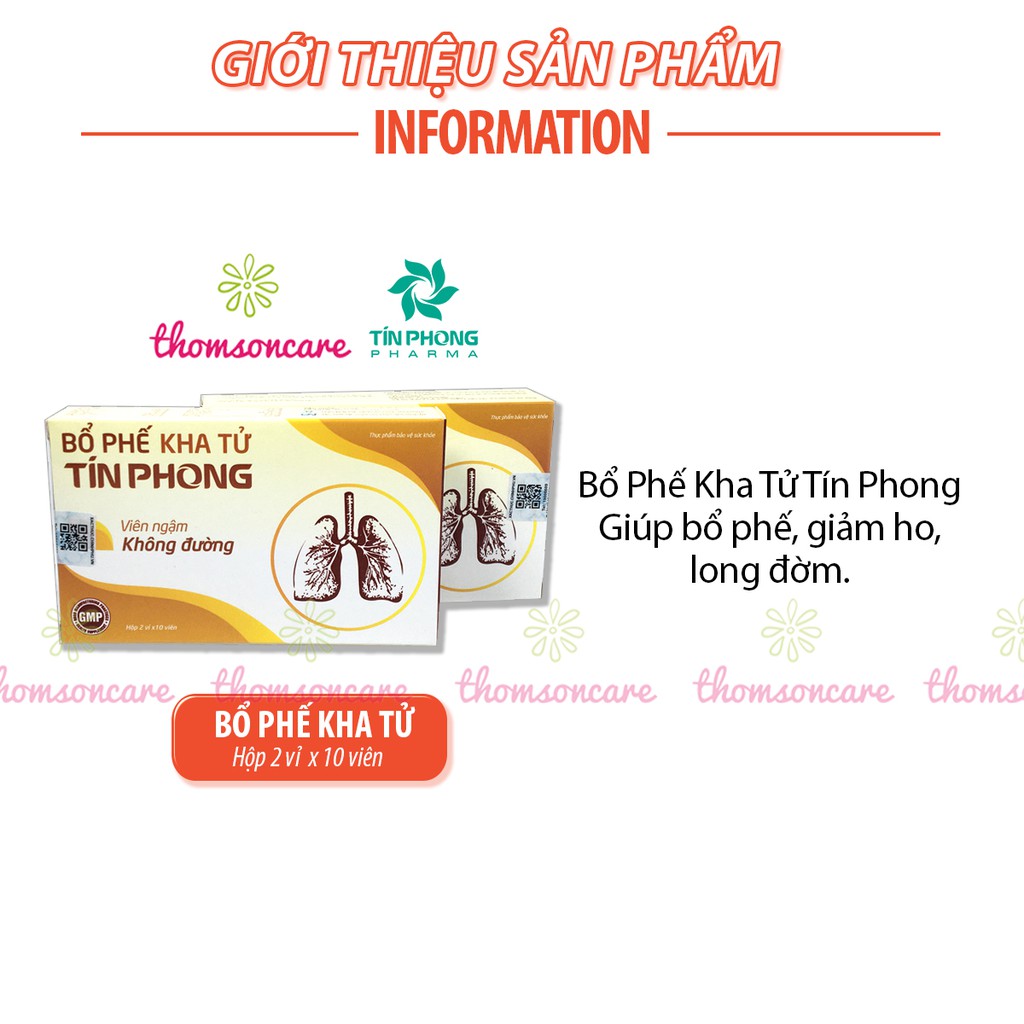 Bổ phế kha tử Tín phong - Bổ phế không đường - Hỗ trợ giảm ho dạng viên ngậm