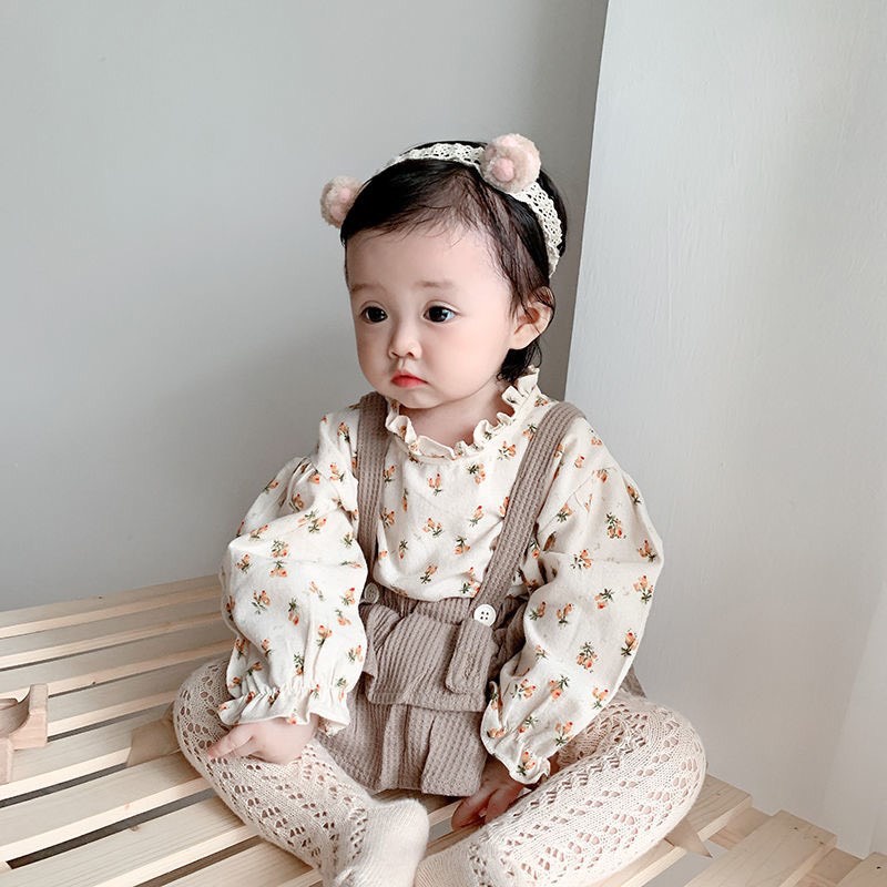 Set Quần yếm kèm áo ren tiểu thư bánh bèo cho bé hàng cao cấp