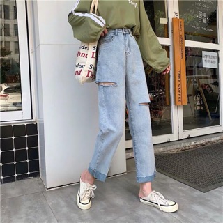 Baggy Jeans Rách Hông PT