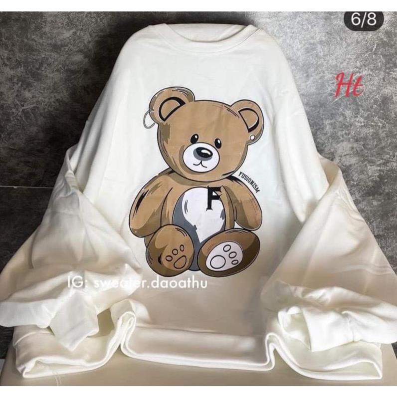 Áo Sweater nỉ bông gấu nâu Hs