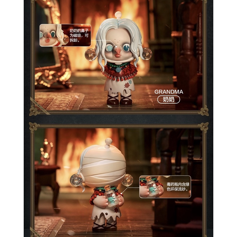 Mô Hình Búp Bê Popmart Dễ Thương Sưu Tầm Skullpanda x Addams Family Series Có Sẵn
