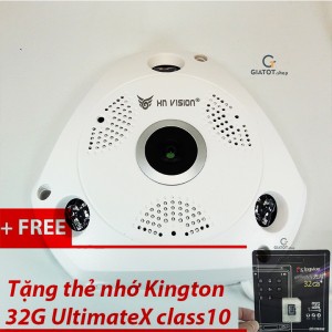 Camera wifi HN-vision VR360 HD-960P kèm nguồn tặng thẻ nhớ 32G