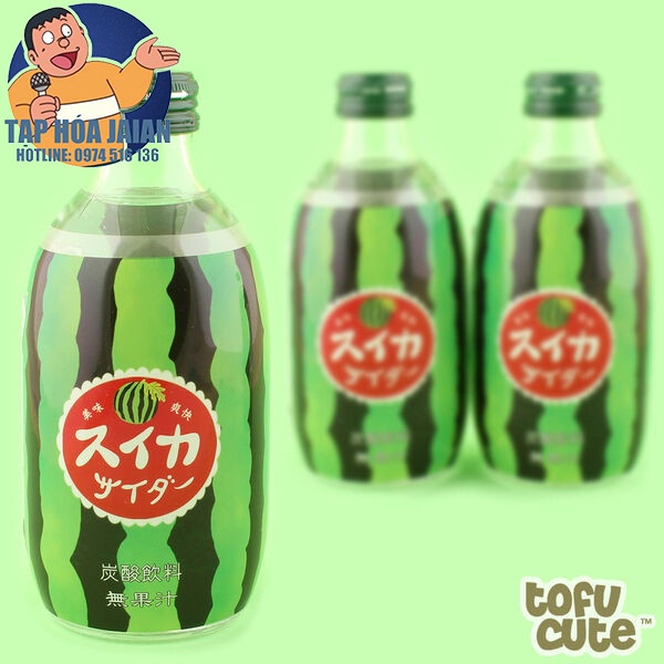 Nước Giải Khát Soda Tomomasu Vị Dưa Hấu 300 ml Nhật Bản