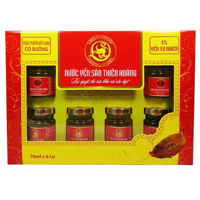 Nước yến Thiên Hoàng 5%yến lốc 6x70ml