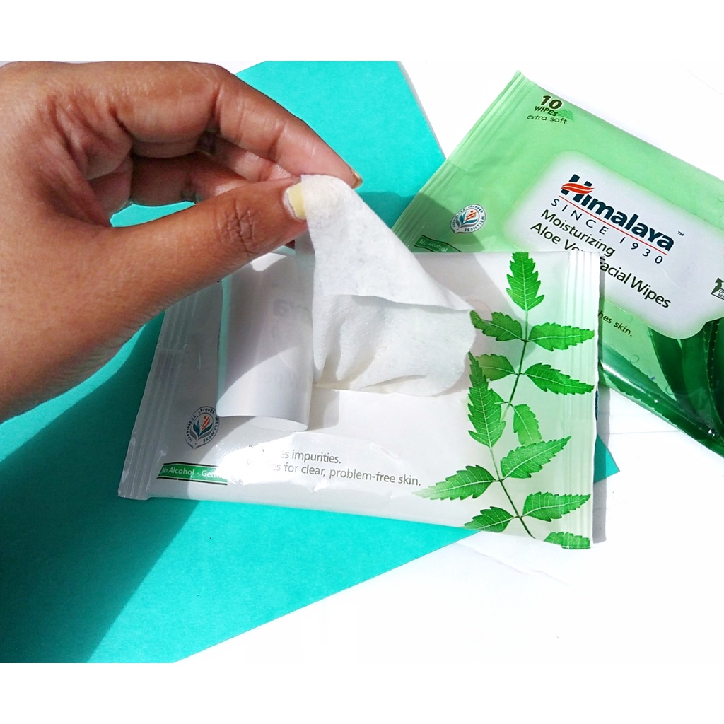 Khăn ướt tẩy trang không chứa cồn chiết xuất lá neem Himalaya Purifying Neem Facial Wipes 25 tờ