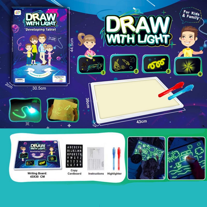 Draw With Light - Bảng vẽ dạ quang cho bé Sáng Tạo