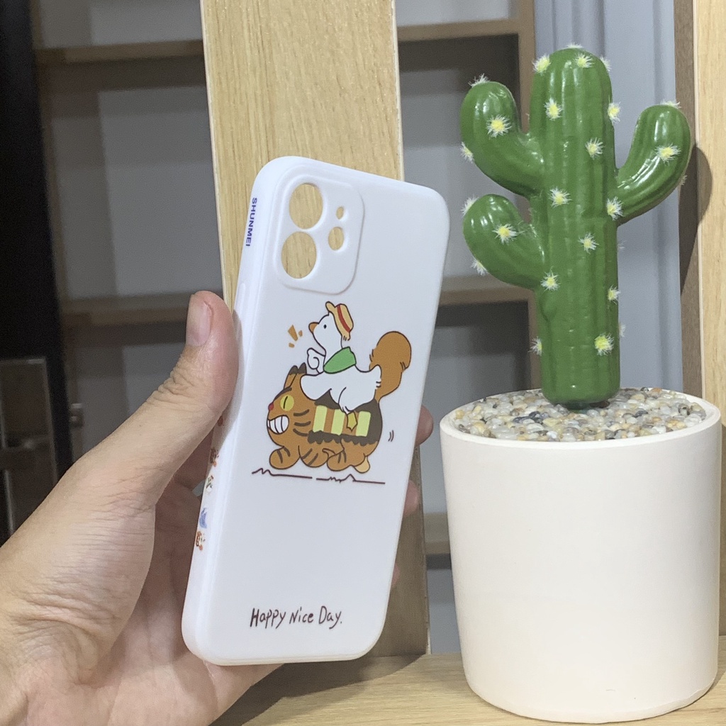 Ốp hoạt hình Mèo lười dễ thương - chất liệu silicone mềm chống bẩn OPHH02 Double B Store