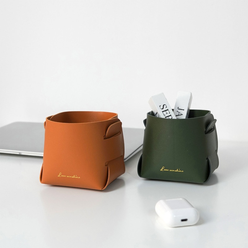 Giỏ Đựng Đồ Bằng Da Có Thể Gấp Lại Phong Cách Bắc Âu