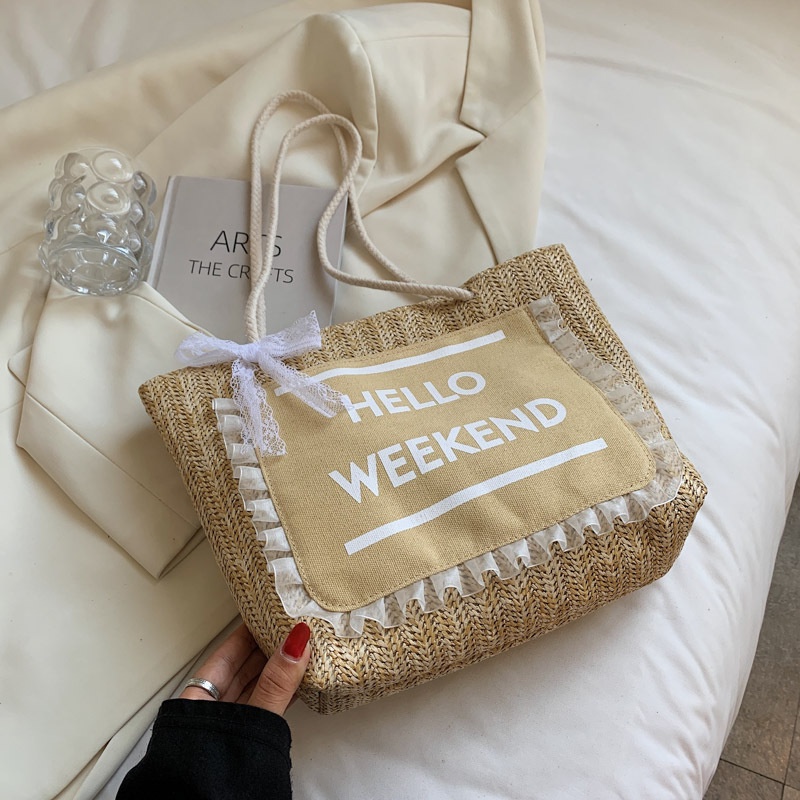 Túi Xách Đan Sợi Rơm Thiết Kế Đơn Giản Thời Trang Thu Đông Mới 2021