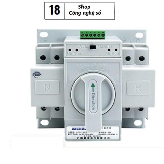 Bộ chuyển đổi 2 nguồn điện ATS 2P 63A cầu dao đảo chiều tự động, công tắc đảo chiều