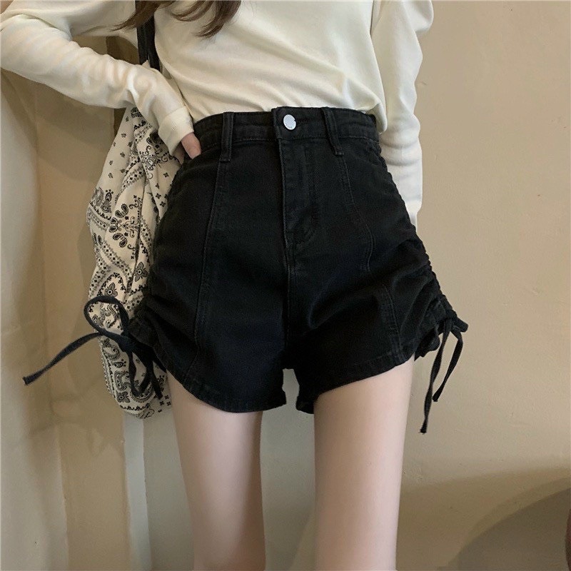 Quần short rút dây 2 bên kaki có nút gài video ảnh thật