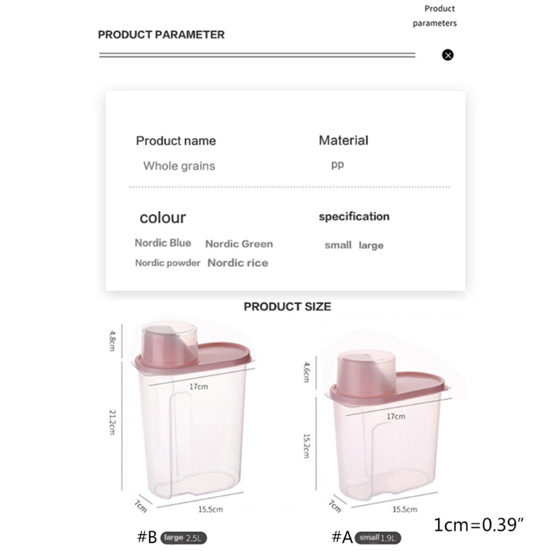 Set 2 Hộp Nhựa PP Trong Suốt Có Nắp Đậy Đựng Thực Phẩm Khô Cho Nhà Bếp