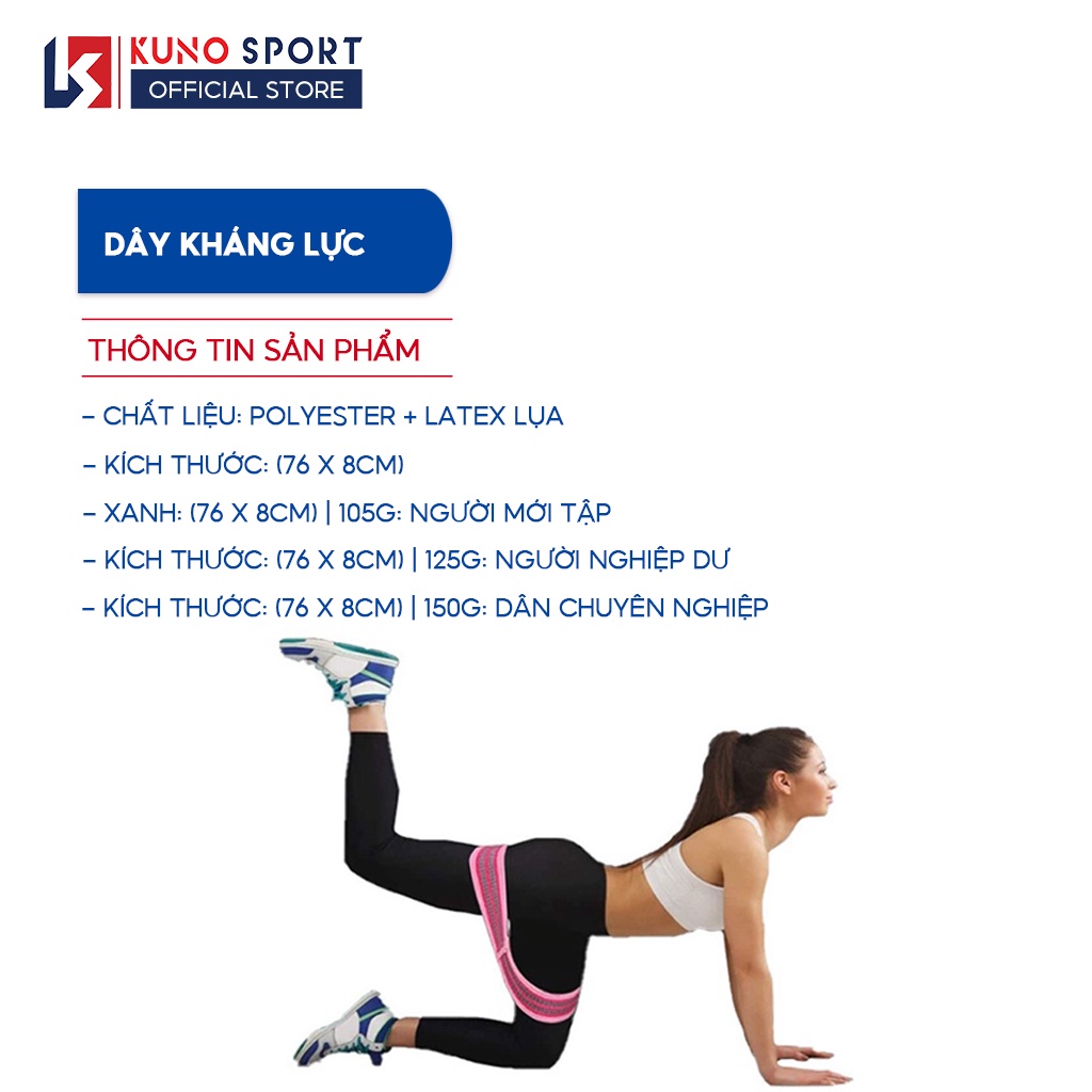 Dây Kháng Lực Tập Mông Đùi KUNO SPORT, Dây Đàn Hồi Tập Gym Siêu Bền D04