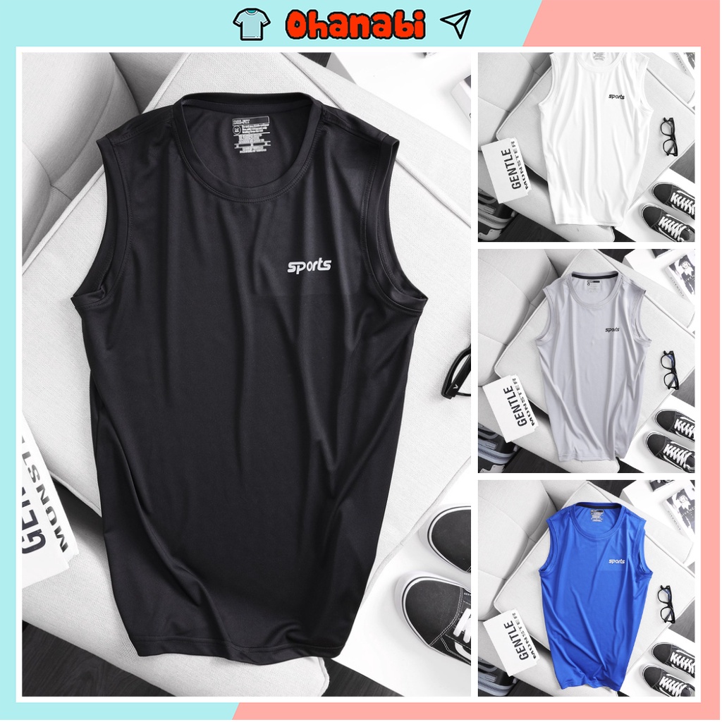 Áo thun ba lỗ thể thao tập gym mềm mịn thun lạnh co dãn thỏa mái tank top sát nách form rộng đẹp cao cấp OHANABI
