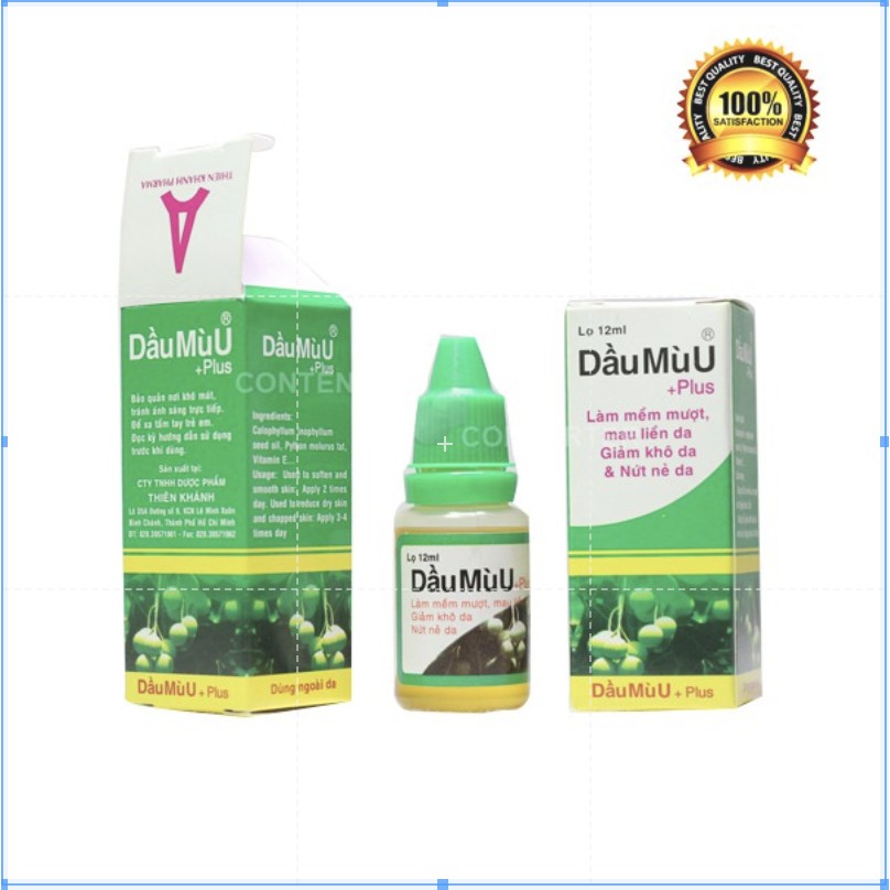 [Vi Diệu] Dầu Mù U Plus 12ML_ Mù U Thiên Nhiên Dưỡng Da Giảm Phỏng Rộp Rát Do Cháy Nắng Nứt Nẻ Gót Chân Tay