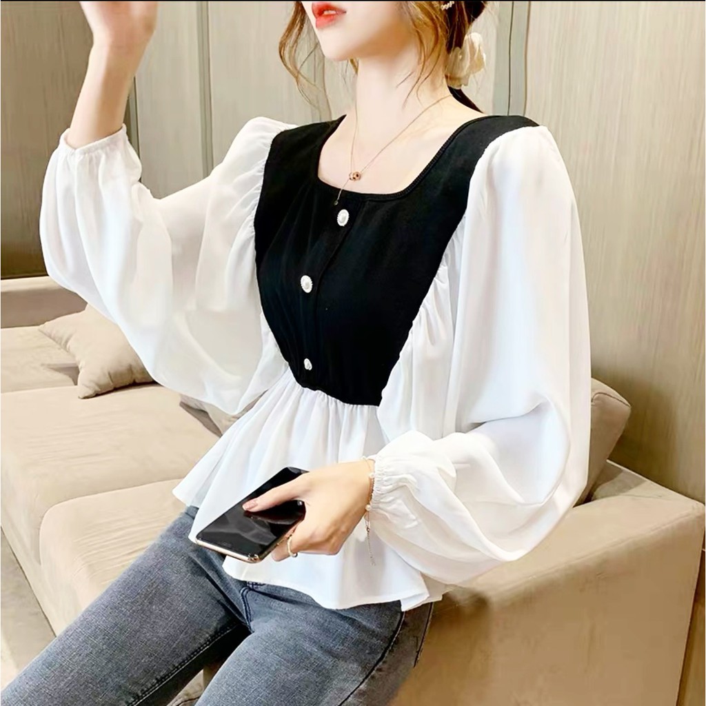 Áo kiểu nữ babydol tay phồng kiểu dáng cute trẻ trung GKM