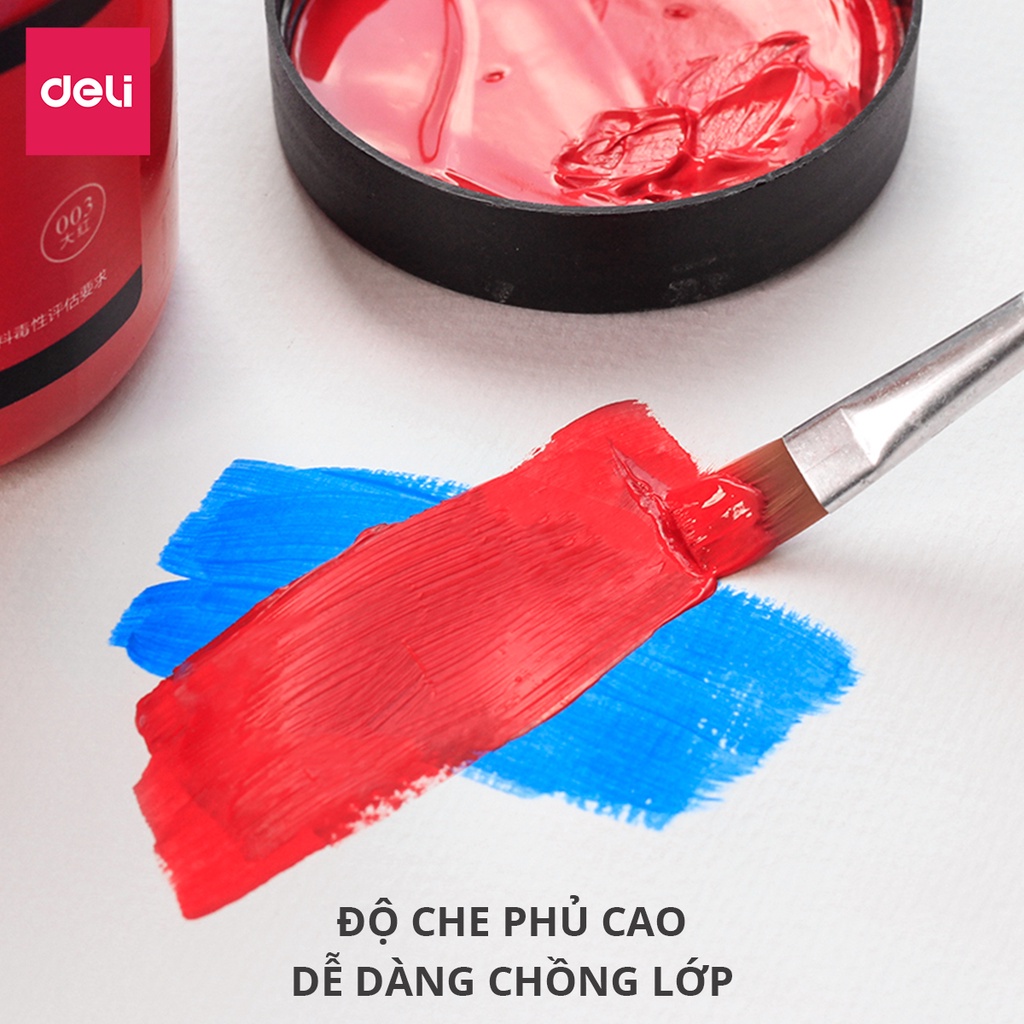 Màu Acrylic 3D Deli hộp 300ml cao cấp - chuyên dụng vẽ vải, giày, đa chất liệu không trôi - 73875