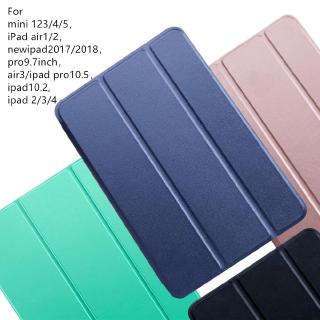 Bao da máy tính bảng PU silicone mềm với giá đỡ gập 3 hỗ trợ màn hình thông minh cho iPad 2/3/4 10.2 9.7 inch Air3