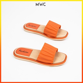 Dép Nữ MWC Đế Bằng Quai Bèo Ngang Êm Chân NUDE- 3431