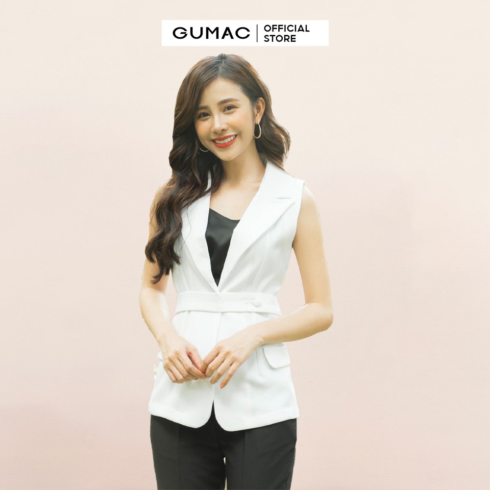 Áo vest nữ thiết kế sát nách GUMAC màu trắng, đủ size AA342
