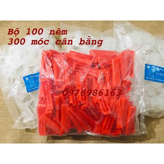 Bộ 100 ke nêm và 300 ke móc cân bằng ốp lát gạch tùy chọn kích thước từ 1mm đến 2mm