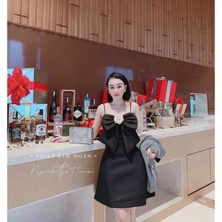 Đầm phi 2 dây dáng xoè đen, hồng, nude