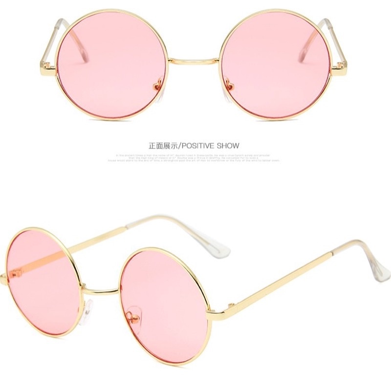 (AIMURUSI) COD Kính Mát Gọng Tròn Kim Loại Chống Tia UV Thời Trang Unisex