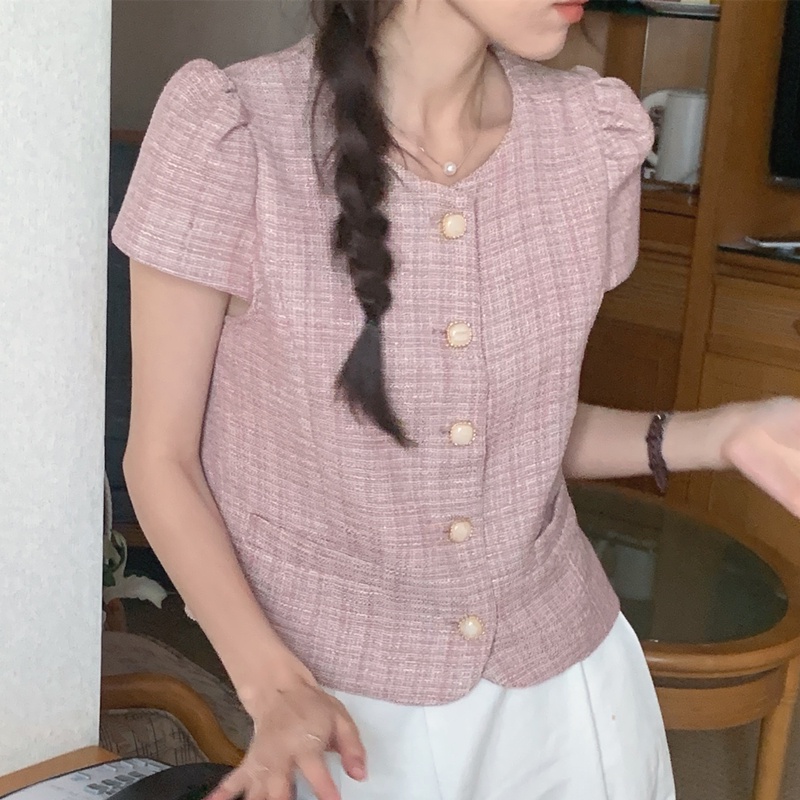 Áo Sơ Mi Ngắn Tay Thiết Kế Mới Thanh Lịch 52202