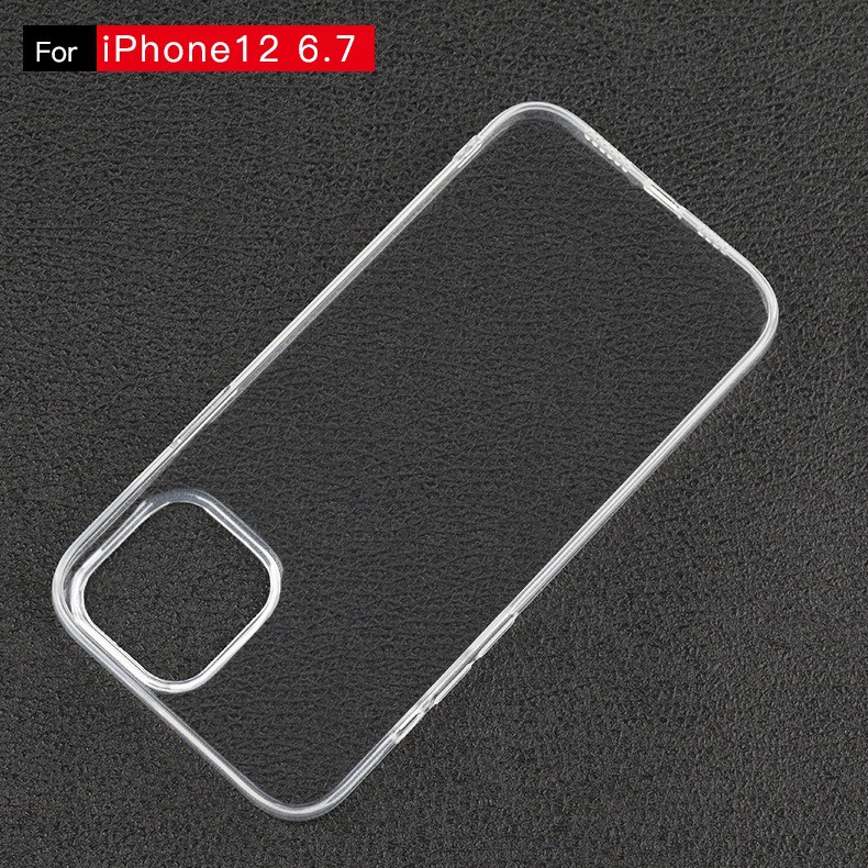 Ốp lưng silicone dẻo trong suốt cho iPhone 11/12 Pro Max/Mini/Xs Max/X/Xs/Xr/6/6S/7/8 Plus/5/5S/SE/4/4S siêu mỏng 0.5 mm