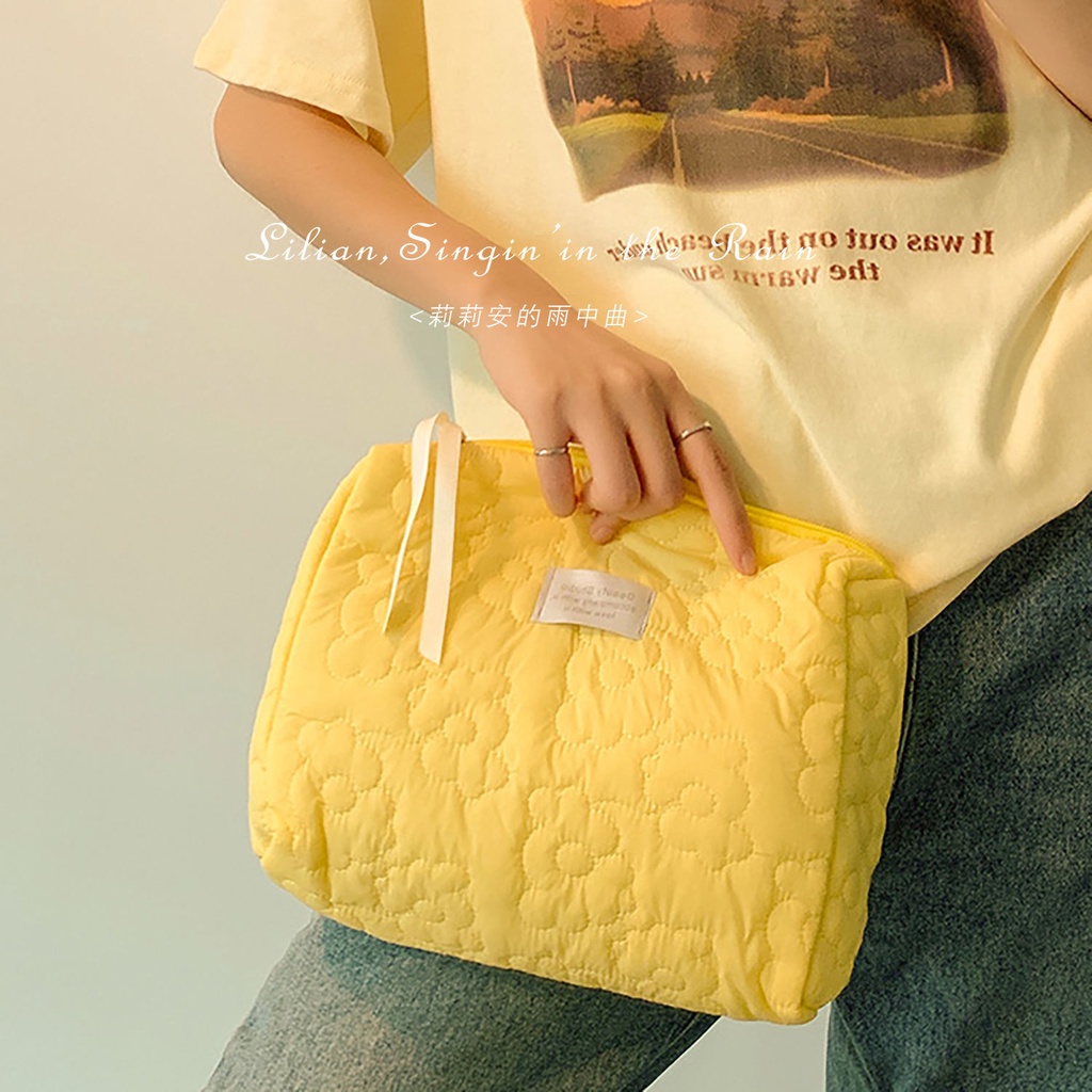 Túi Đựng Mỹ Phẩm Cỡ Lớn Chất Liệu Cotton Mềm Thiết Kế Phong Cách Nhật Bản Dễ Thương