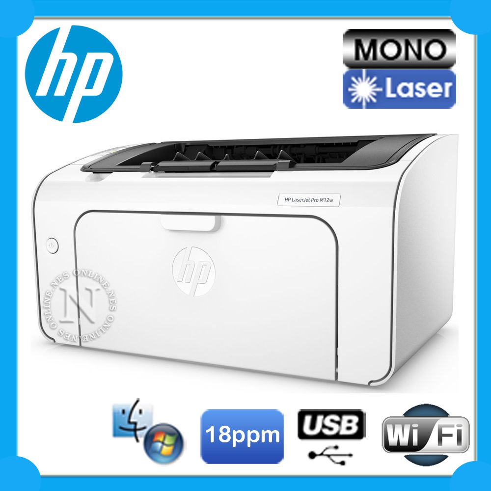 Máy in laser đen trắng HP LaserJet Pro M12W chính hãng - đối thủ của máy in Canon 2900  In qua Wifi kết nối điện thoại
