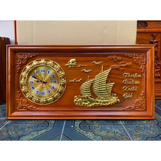 Tranh đồng hồ gỗ hương