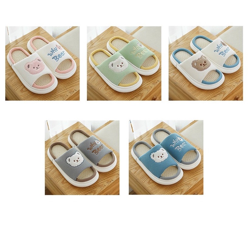Dép cotton Lanh Đi Trong Nhà Đế Dày Khử Mùi Kiểu Hoạt Hình Xinh Xắn Cho Cặp Đôi