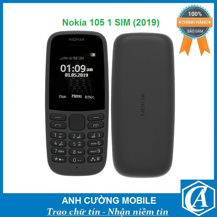 [Mã ELMS5 giảm 7% đơn 300K] Điện thoại Nokia 105 1 SIM (2019) – Chính hãng