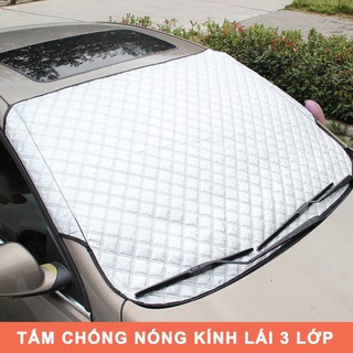 Tấm chắn nắng, chống nắng ngoài kính lái ô tô 3 lớp, tráng bạc