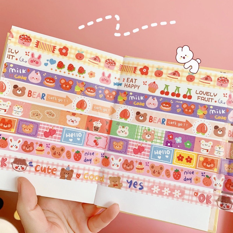 [Mã LIFEXANH03 giảm 10% đơn 500K] Washi Tape Dễ Thương Bất Kì 1.5cmx 3m