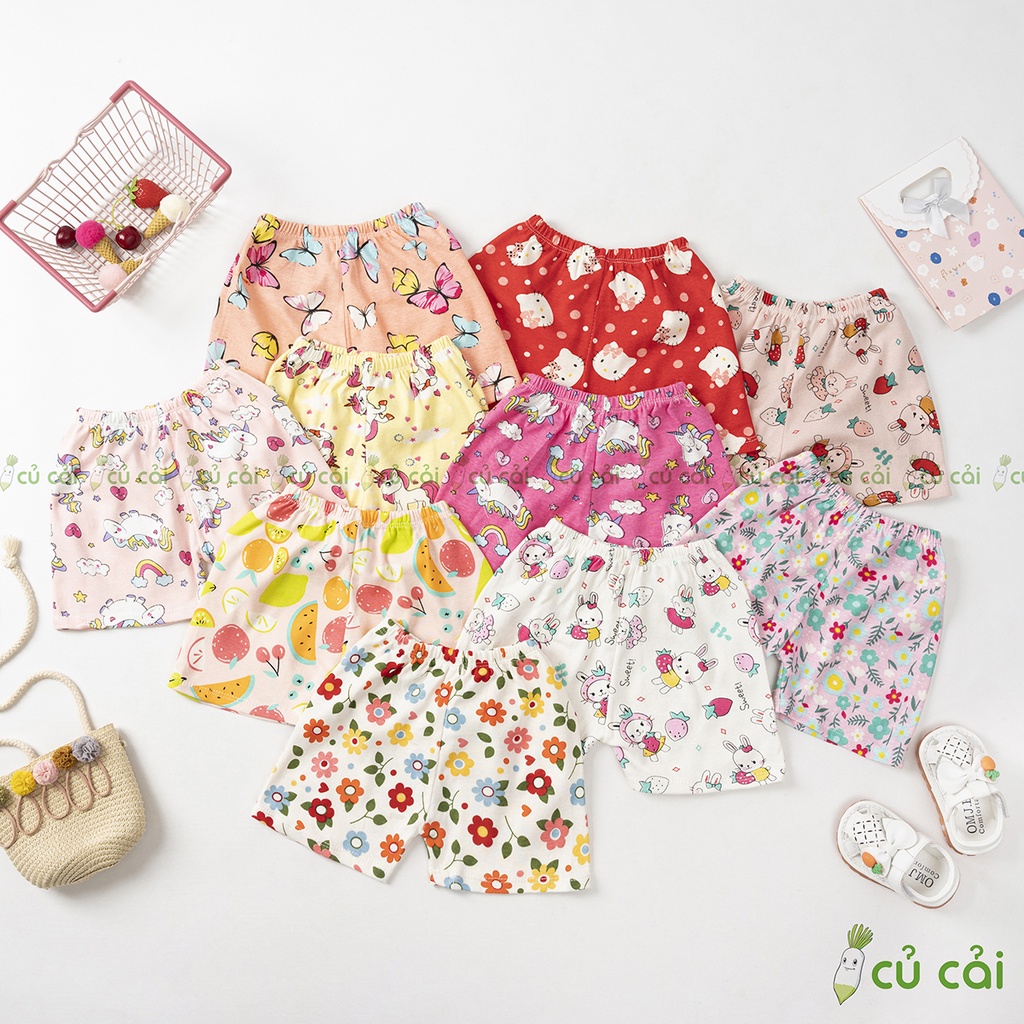 Quần chục đùi Bé Gái chất cotton borip loại đẹp QCH12