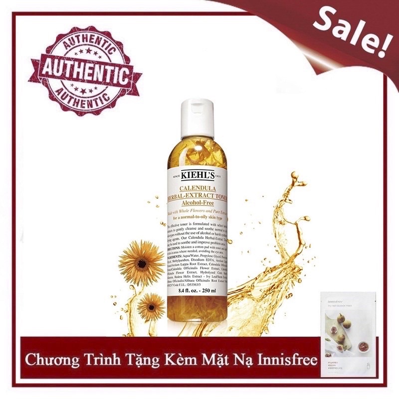 [Có Bill/Chính Hãng] Toner Hoa Cúc Kiehl's Calendula Herbal Extract Alcohol-Free Toner 250ml