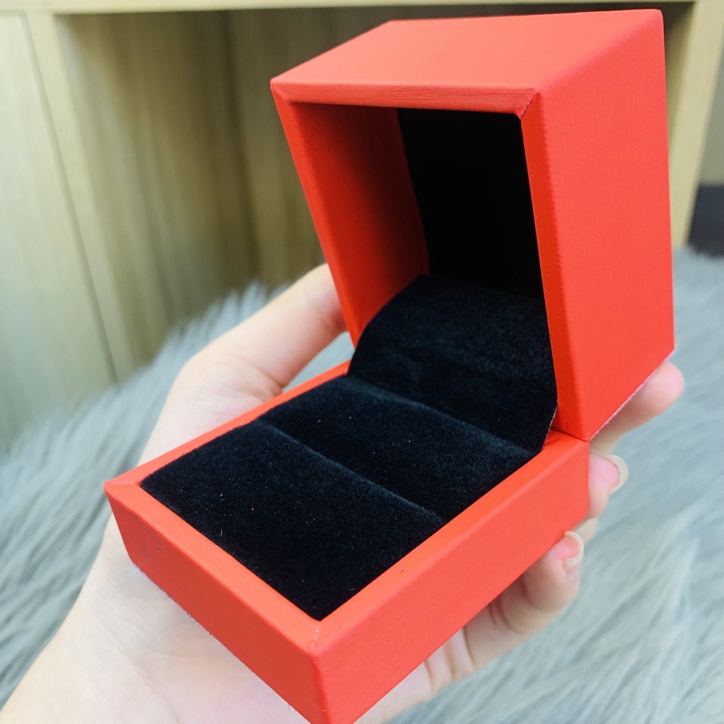 Hộp nhẫn da đỏ và đen sang trọng, phục vụ tặng quà, tặng nhẫn