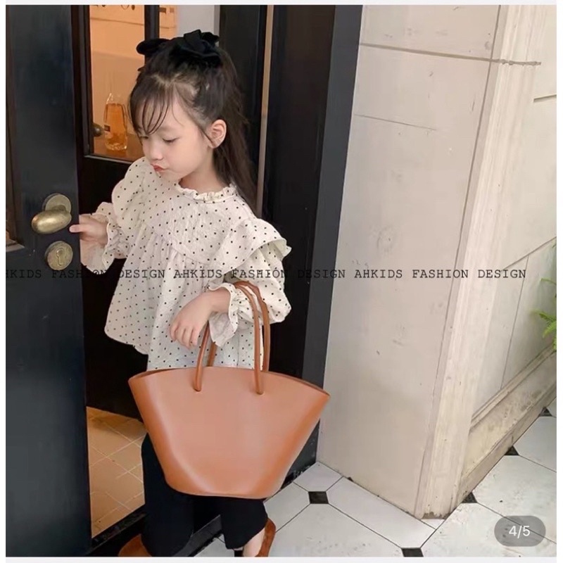 Sét bộ áo chấm bị kèm quần ống loe tiểu thư cho bé gái từ 10-20kg🌸
