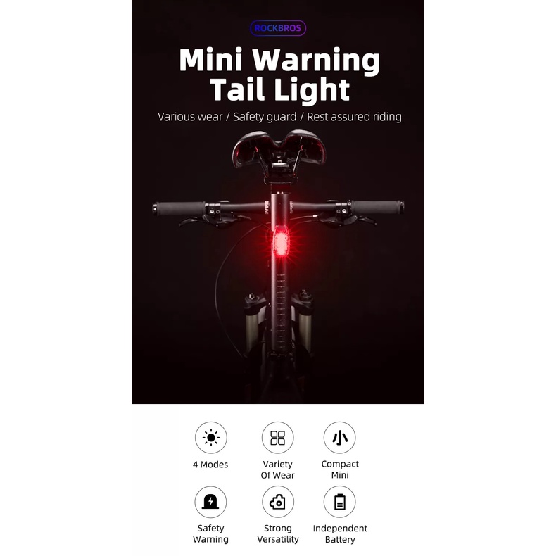 Đèn xe đạp Rockbros 400lm, pin 2000mah, đèn kẹp