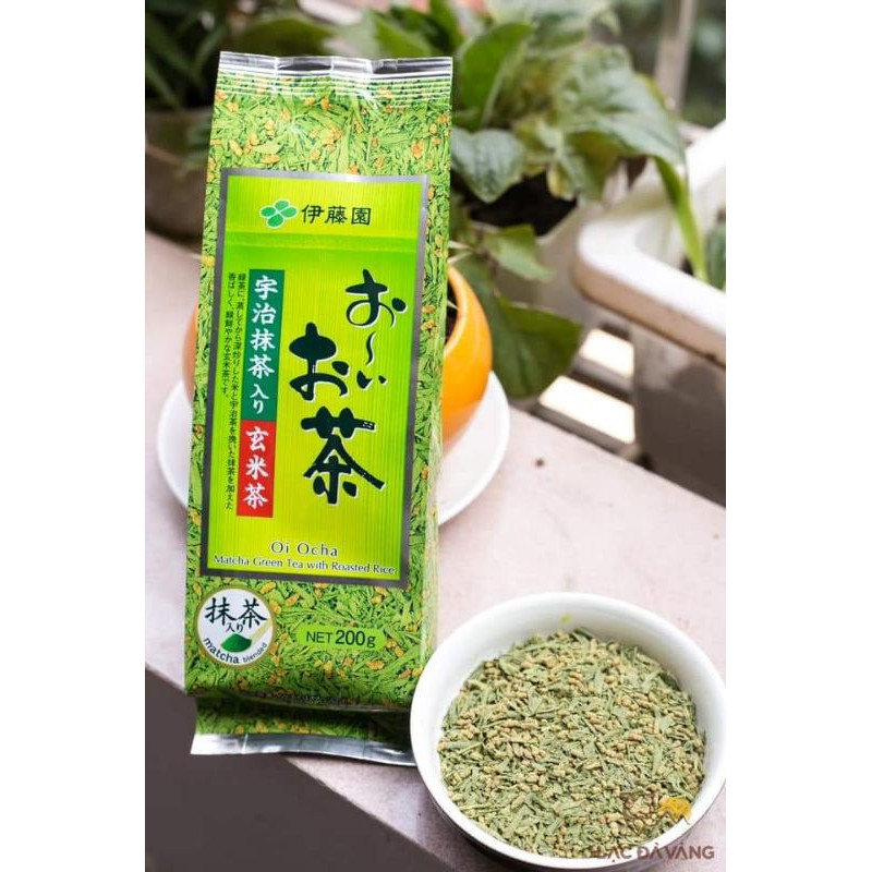 Trà GENMAI MATCHA Trà xanh gạo lức rang Kunitaro 200g Nhật Bản