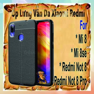 Ốp lưng silicon dẻo, vân da điện thoại xiaomi mi 8, mi 8se - Redmi Not 8, Not 8pro.