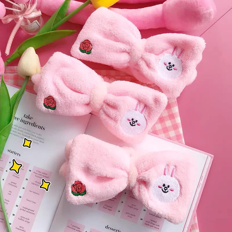 Băng Đô Rửa Mặt🌸 Hoạt Hình Line Friends🌸 Hình Nơ Xinh Xắn