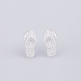 Bông tai bạc s925 kiểu đôi dép kẹp cute