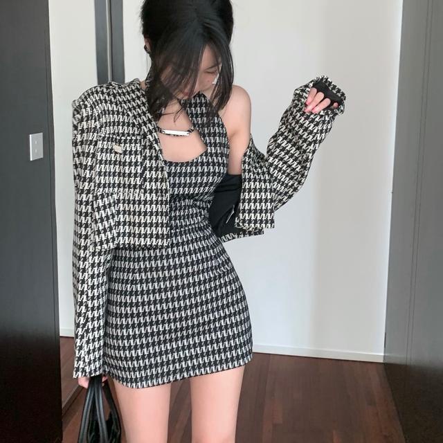 【F&amp;X】Váy ôm hông có túi mùa thu mới 2022