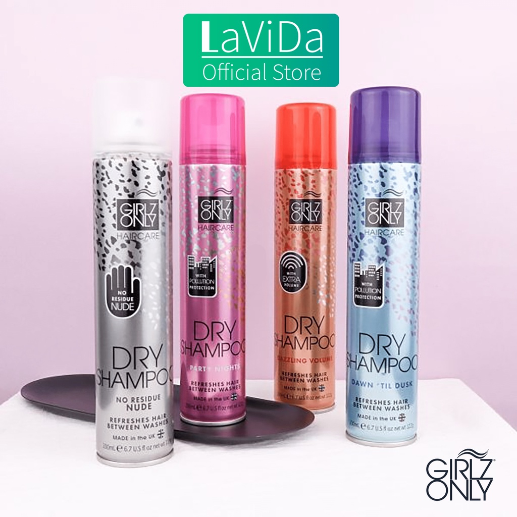 Dầu Gội Khô Girlz Only Party Nights | Dawn 'Til Dusk | Dazzling Volume | No Residue Nude 200ml