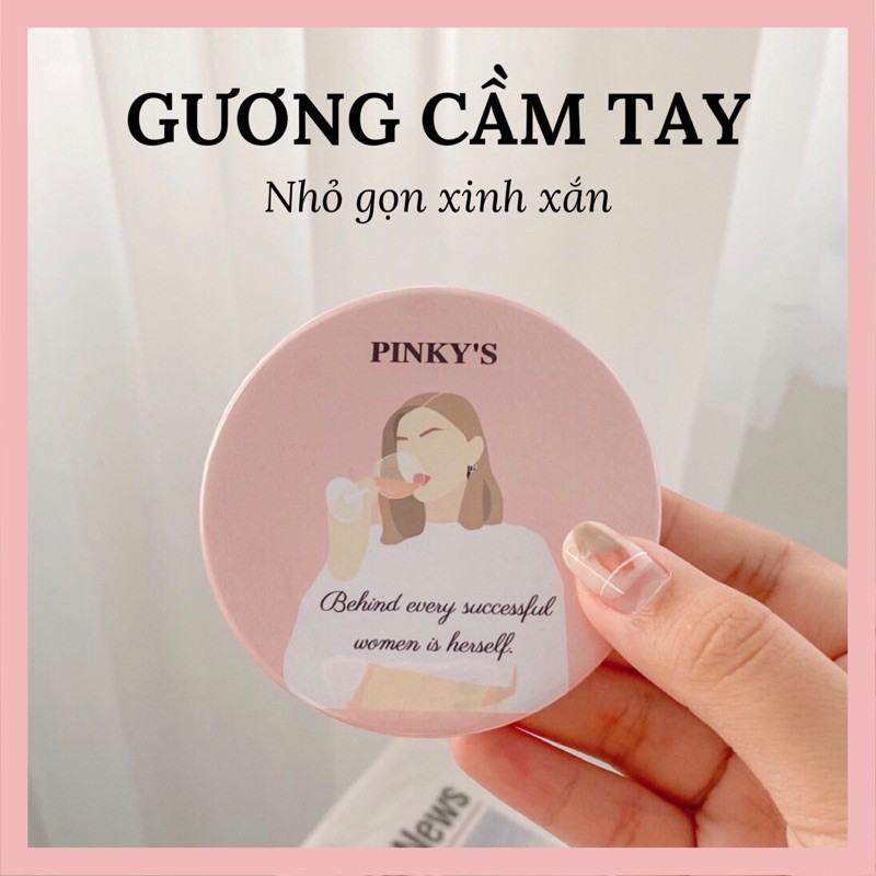 Gương cầm tay PINKY’S, gương trang điểm bỏ túi