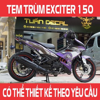 Tem Trùm Exciter 150 Nhôm Xước One Piece Đẹp - Đổi màu sắc và họa tiết theo yêu cầu